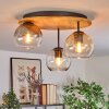 Koyoto Plafoniera, Lampada a sfera 40 cm Écru, Nero, 3-Luci