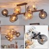 Koyoto Plafoniera, Lampada a sfera Ambrato, Chiaro, Grigio fumo, 10-Luci