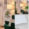Bassagoda Lampada da terra, Lampade ad arco Ramato, Nero, 1-Luce, Paralume in tessuto