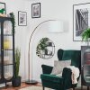 Bassagoda Lampada da terra, Lampade ad arco Ramato, Nero, 1-Luce, Paralume in tessuto