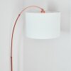 Bassagoda Lampada da terra, Lampade ad arco Ramato, Nero, 1-Luce, Paralume in tessuto