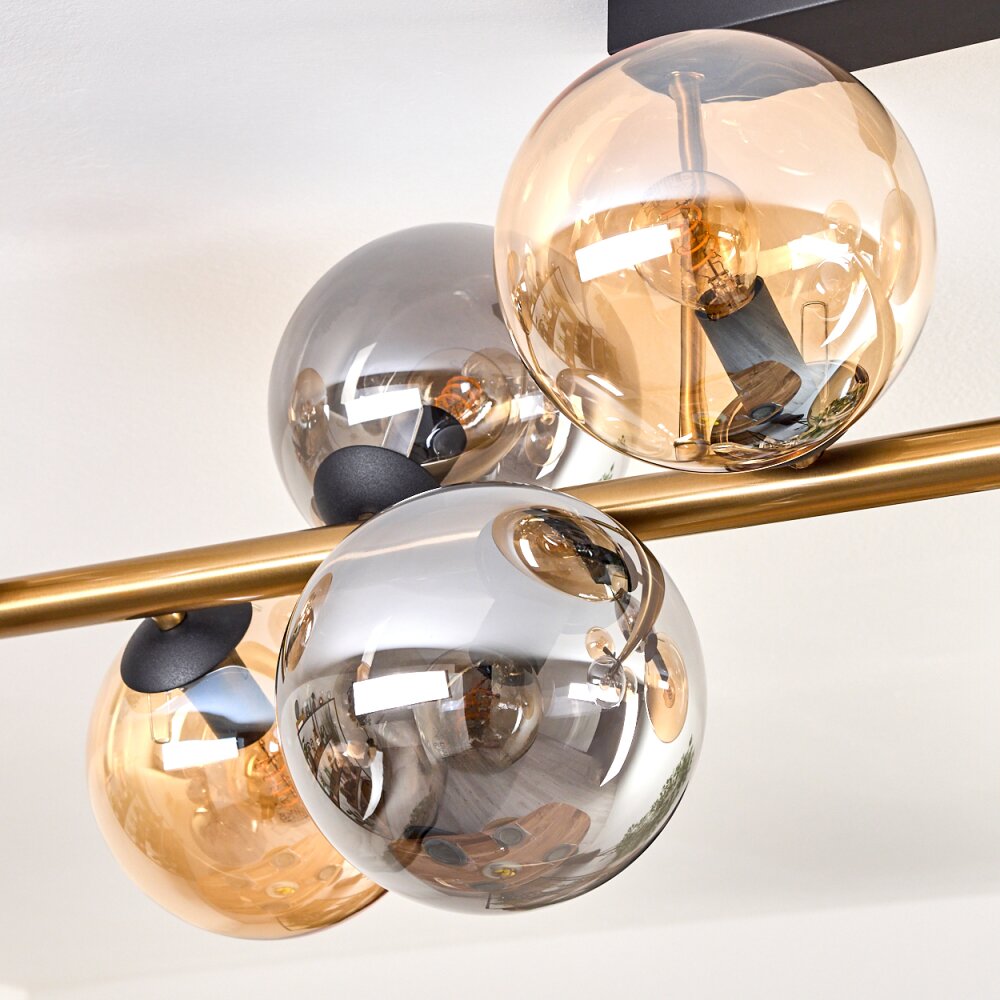 Gastor Plafoniera, Lampada a sfera Oro, Nero, 10-Luci