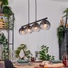 Koyoto Lampadario a sospensione, Lampada a sfera, Lampada a sospensione Chiaro, Grigio fumo, 4-Luci