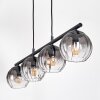 Koyoto Lampadario a sospensione, Lampada a sfera, Lampada a sospensione Chiaro, Grigio fumo, 4-Luci
