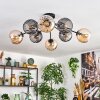 Koyoto Plafoniera, Lampada a sfera 85 cm Ambrato, Grigio fumo, 8-Luci