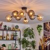 Koyoto Plafoniera, Lampada a sfera 85 cm Ambrato, Grigio fumo, 8-Luci