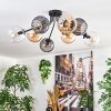 Koyoto Plafoniera, Lampada a sfera 85 cm Ambrato, Chiaro, Grigio fumo, 8-Luci