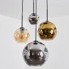 Ripoll Lampadario a sospensione, Lampada a sfera, Lampada a sospensione a cluster Ambrato, Cromo, Oro, Grigio fumo, 4-Luci