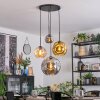 Ripoll Lampadario a sospensione, Lampada a sfera, Lampada a sospensione a cluster Ambrato, Cromo, Oro, Grigio fumo, 4-Luci