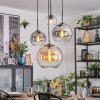 Koyoto Lampadario a sospensione, Lampada a sfera, Lampada a sospensione a cluster Ambrato, Cromo, Chiaro, Grigio fumo, 4-Luci