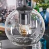 Koyoto Lampadario a sospensione, Lampada a sfera, Lampada a sospensione a cluster Ambrato, Cromo, Chiaro, Grigio fumo, 4-Luci