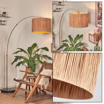 Granja Lampada da terra, Lampade ad arco Ottone, Nero, 1-Luce