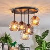 Koyoto Plafoniera, Lampada a sfera 45 cm Ambrato, Chiaro, Grigio fumo, 5-Luci
