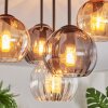 Koyoto Plafoniera, Lampada a sfera 45 cm Ambrato, Chiaro, Grigio fumo, 5-Luci