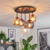 Koyoto Plafoniera, Lampada a sfera 45 cm Ambrato, Chiaro, Grigio fumo, 5-Luci