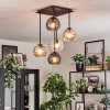 Koyoto Plafoniera, Lampada a sfera Ambrato, Chiaro, Grigio fumo, 5-Luci