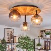 Koyoto Plafoniera, Lampada a sfera Écru, Nero, 3-Luci