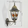Hongkong Lampada da parete per esterno, Applique Oro, Nero, 1-Luce