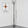 Naofe Lampione multibraccia, Illuminazione viale Nero, Argento, 1-Luce
