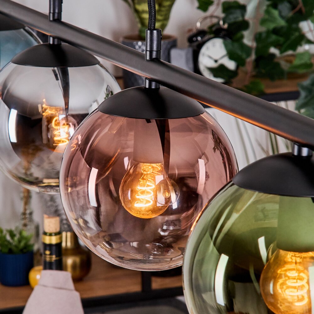 Gastor Lampadario a sospensione, Lampada a sfera, Lampada a sospensione Blu, Cromo, Verde, Chiaro, Ramato, Grigio fumo, 4-Luci