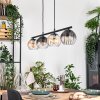 Koyoto Lampadario a sospensione, Lampada a sfera, Lampada a sospensione Ambrato, Chiaro, Grigio fumo, 4-Luci