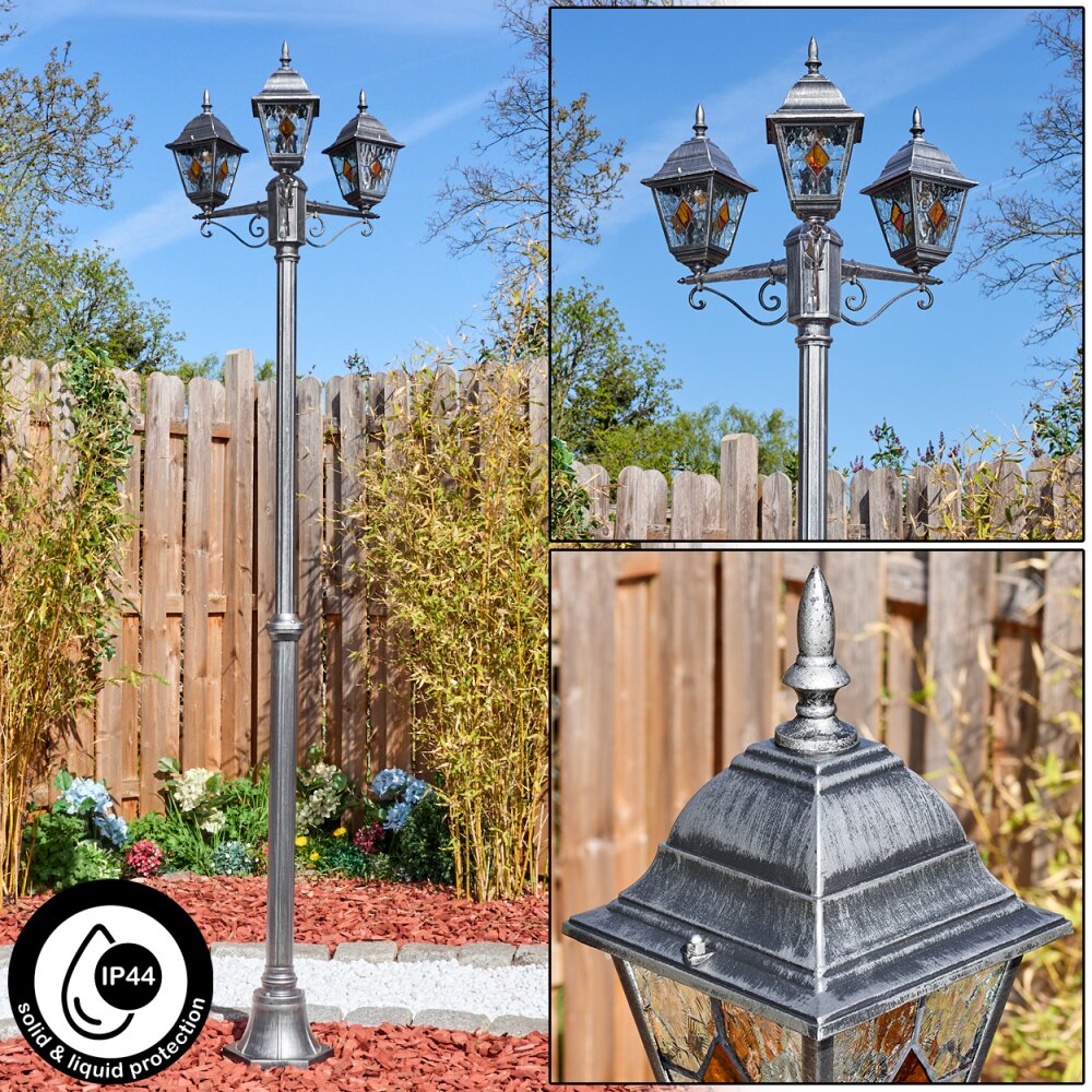 Naofe Lampione multibraccia, Illuminazione viale Nero, Argento, 3-Luci main product photo