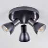 Farel Plafoniera, Faretto da soffitto Cromo, Nero, 3-Luci