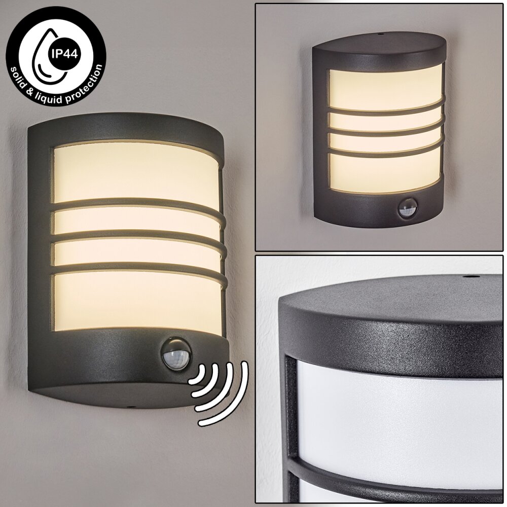Heran Lampada da parete per esterno, Applique LED Nero, 1-Luce, Sensori di movimento main product photo