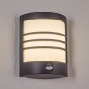 Heran Lampada da parete per esterno, Applique LED Nero, 1-Luce, Sensori di movimento