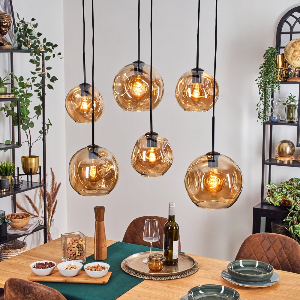 Ripoll Lampadario a sospensione, Lampada a sfera, Lampada a sospensione Ambrato, 6-Luci main product photo