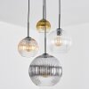 Koyoto Lampadario a sospensione, Lampada a sfera, Lampada a sospensione a cluster Ambrato, Oro, Chiaro, Grigio fumo, 4-Luci