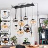Gastor Lampadario a sospensione, Lampada a sfera, Lampada a sospensione Ambrato, Cromo, Chiaro, Grigio fumo, 8-Luci