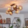 Koyoto Plafoniera, Lampada a sfera Ambrato, Chiaro, Grigio fumo, 8-Luci