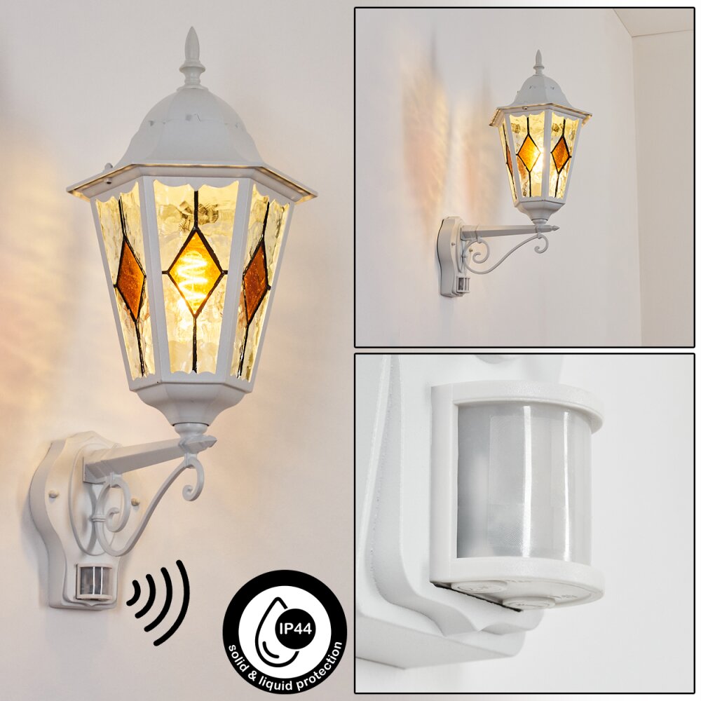 Hongkong Lampada da parete per esterno, Applique Bianco, 1-Luce, Sensori di movimento main product photo