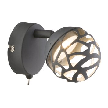 Globo Ohio Faretto da parete LED Grigio, 1-Luce Globo Ohio Faretto da parete LED Grigio, 1-Luce