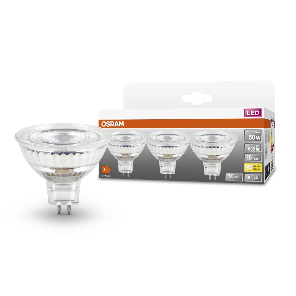 OSRAM Set di 3 LED Star GU5.3 6,5 W 2700 Kelvin 630 Lumen main product photo