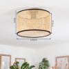 Ramila Plafoniera Écru, Nero, 1-Luce