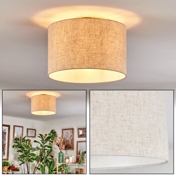 Bassagoda Plafoniera beige, Bianco, 1-Luce