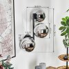 Gastor Lampada a sfera, Applique Cromo, Grigio fumo, 3-Luci