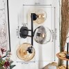 Koyoto Lampada a sfera, Applique Ambrato, Chiaro, Grigio fumo, 3-Luci
