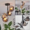 Ripoll Plafoniera, Lampada a sfera Grigio fumo, 4-Luci