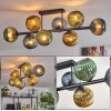 Koyoto Plafoniera, Lampada a sfera Blu, Oro, Verde, 8-Luci