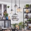 Koyoto Lampadario a sospensione, Lampada a sfera, Lampada a sospensione a cluster Ambrato, Chiaro, Grigio fumo, 4-Luci