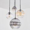 Koyoto Lampadario a sospensione, Lampada a sfera, Lampada a sospensione a cluster Ambrato, Chiaro, Grigio fumo, 4-Luci