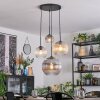 Koyoto Lampadario a sospensione, Lampada a sfera, Lampada a sospensione a cluster Ambrato, Chiaro, Grigio fumo, 4-Luci