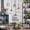 Koyoto Lampadario a sospensione, Lampada a sfera, Lampada a sospensione a cluster Ambrato, Chiaro, Grigio fumo, 4-Luci