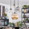 Koyoto Lampadario a sospensione, Lampada a sfera, Lampada a sospensione a cluster Ambrato, Chiaro, Grigio fumo, 4-Luci