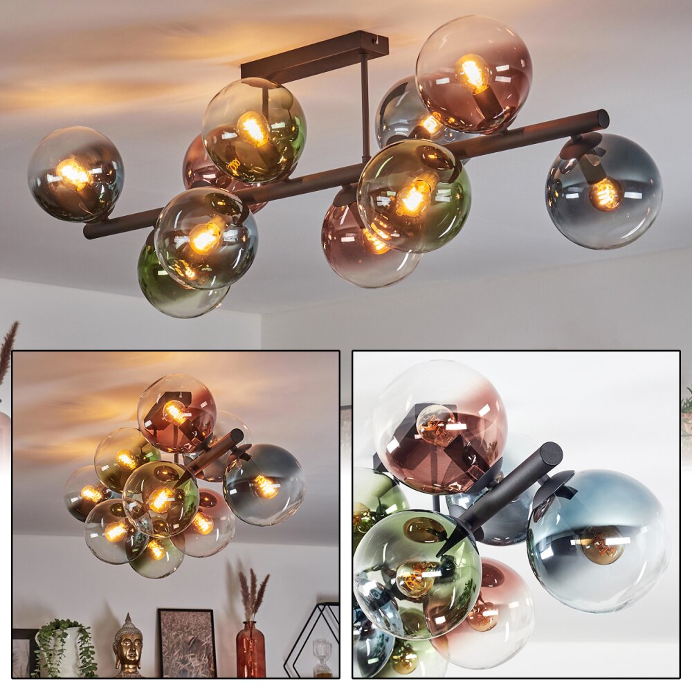 Gastor Plafoniera, Lampada a sfera Blu, Verde, Chiaro, Ramato, 10-Luci main product photo