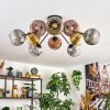 Ripoll Plafoniera, Lampada a sfera Oro, Chiaro, Ramato, Grigio fumo, 10-Luci
