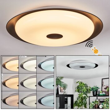 Goran Plafoniera, Panel LED Nero, Bianco, 1-Luce, Telecomando